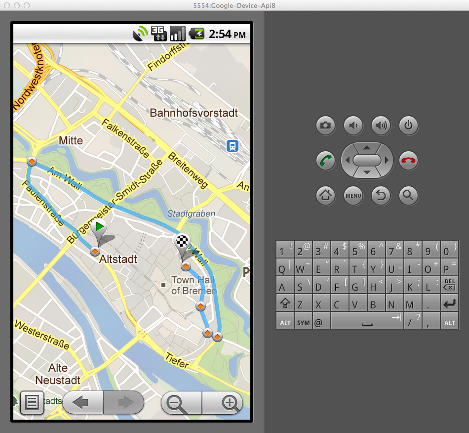 App starten - Maps Route