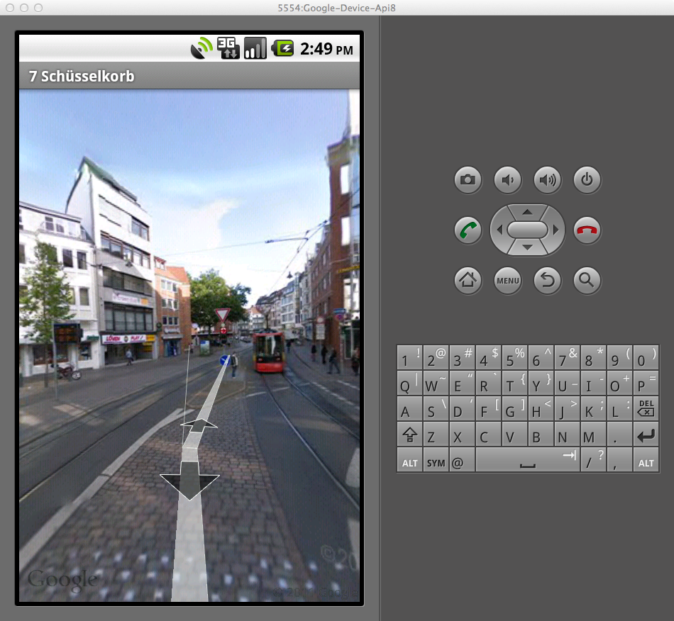 App starten - Street View